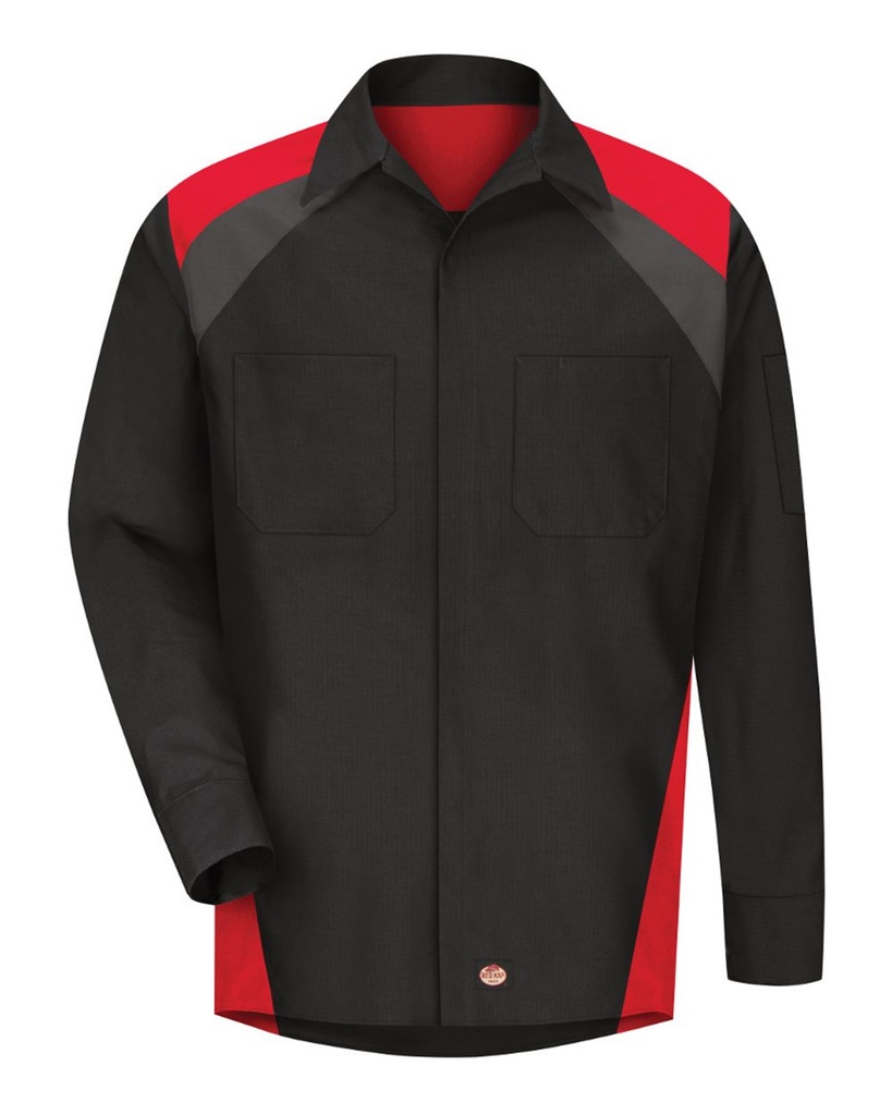 SY18 - Red Kap Men's Long Sleeve Tri-Color Shop Shirt 
